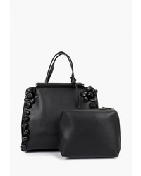 Черная кожаная большая сумка от Pola