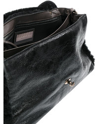 Черная кожаная большая сумка от Zanellato