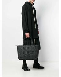 Мужская черная кожаная большая сумка от Bao Bao Issey Miyake