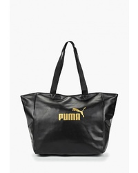 Черная кожаная большая сумка от Puma