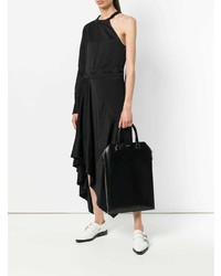 Черная кожаная большая сумка от Jil Sander