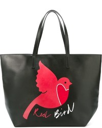 Черная кожаная большая сумка от RED Valentino