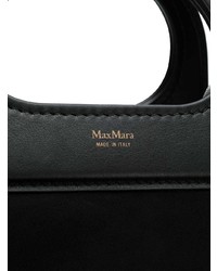 Черная кожаная большая сумка от Max Mara