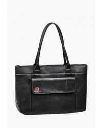 Черная кожаная большая сумка от Rivacase