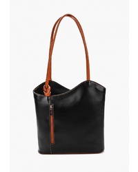 Черная кожаная большая сумка от Roberta Rossi