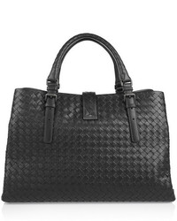 Черная кожаная большая сумка от Bottega Veneta