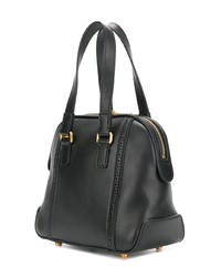 Черная кожаная большая сумка от Thom Browne