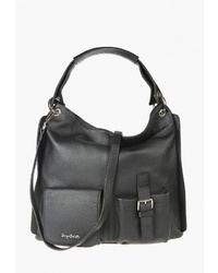 Черная кожаная большая сумка от Sergio Belotti