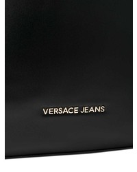 Черная кожаная большая сумка от Versace Jeans