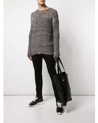 Мужская черная кожаная большая сумка от Hender Scheme