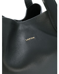 Черная кожаная большая сумка от Lanvin