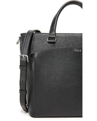 Черная кожаная большая сумка от Tumi