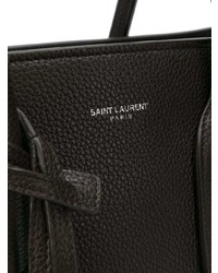 Черная кожаная большая сумка от Saint Laurent