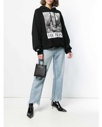 Черная кожаная большая сумка от Medea