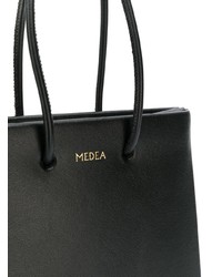 Черная кожаная большая сумка от Medea