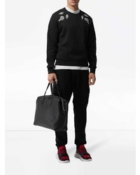 Мужская черная кожаная большая сумка от Burberry