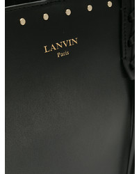 Черная кожаная большая сумка от Lanvin