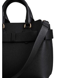 Черная кожаная большая сумка от Burberry