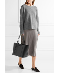 Черная кожаная большая сумка от Kara