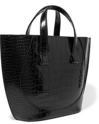 Черная кожаная большая сумка от Victoria Beckham