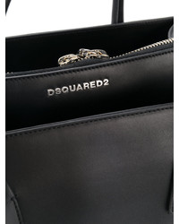 Черная кожаная большая сумка от Dsquared2