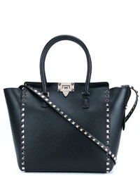 Черная кожаная большая сумка от Valentino