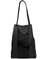 Черная кожаная большая сумка от Vera Wang