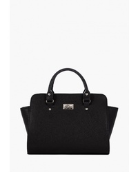 Черная кожаная большая сумка от Vintage