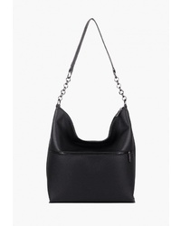 Черная кожаная большая сумка от Vintage