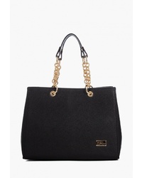 Черная кожаная большая сумка от Vintage