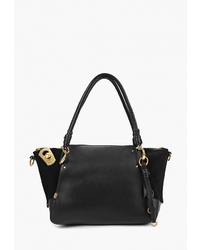 Черная кожаная большая сумка от Vitacci