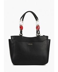 Черная кожаная большая сумка от Vitacci