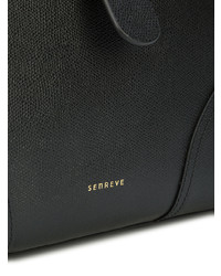 Черная кожаная большая сумка от Senreve