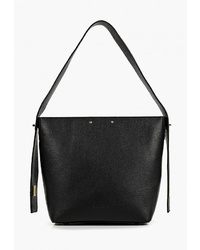 Черная кожаная большая сумка от Wojas