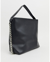 Черная кожаная большая сумка от Yoki Fashion