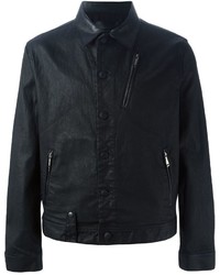 Мужская черная кожаная джинсовая куртка от Alexander McQueen
