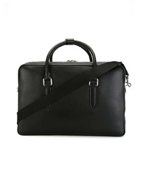 Мужская черная кожаная дорожная сумка от Smythson