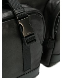 Мужская черная кожаная дорожная сумка от Prada
