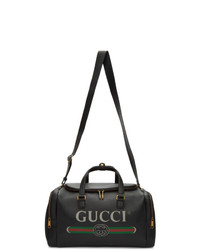 Мужская черная кожаная дорожная сумка от Gucci