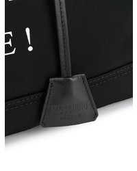 Мужская черная кожаная дорожная сумка от Moschino