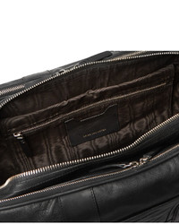 Мужская черная кожаная дорожная сумка от Dries Van Noten