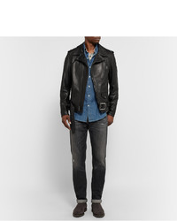 Мужская черная кожаная косуха от Schott