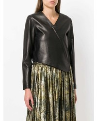 Женская черная кожаная косуха от Aalto