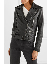 Женская черная кожаная косуха от Ksubi