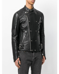 Мужская черная кожаная косуха от Philipp Plein