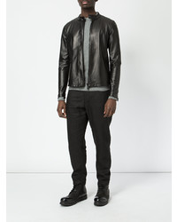 Мужская черная кожаная косуха от Giorgio Brato