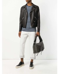 Мужская черная кожаная косуха от Loewe