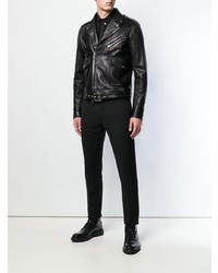 Мужская черная кожаная косуха от DSQUARED2