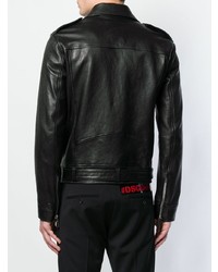 Мужская черная кожаная косуха от DSQUARED2
