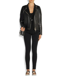 Женская черная кожаная косуха от Givenchy